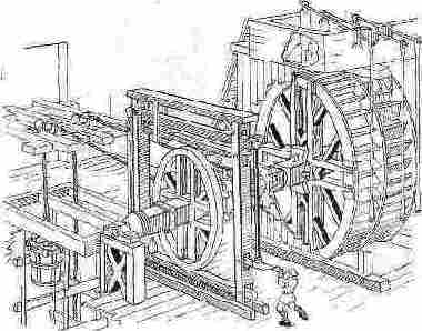 Гидравлическая машина для подъема  руды 1785 г.